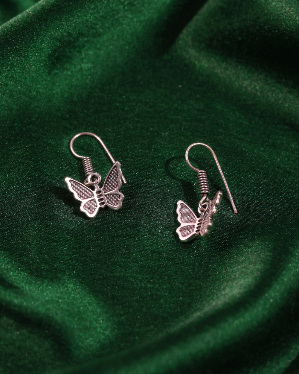 Open-Wing Butterfly Drop Earrings