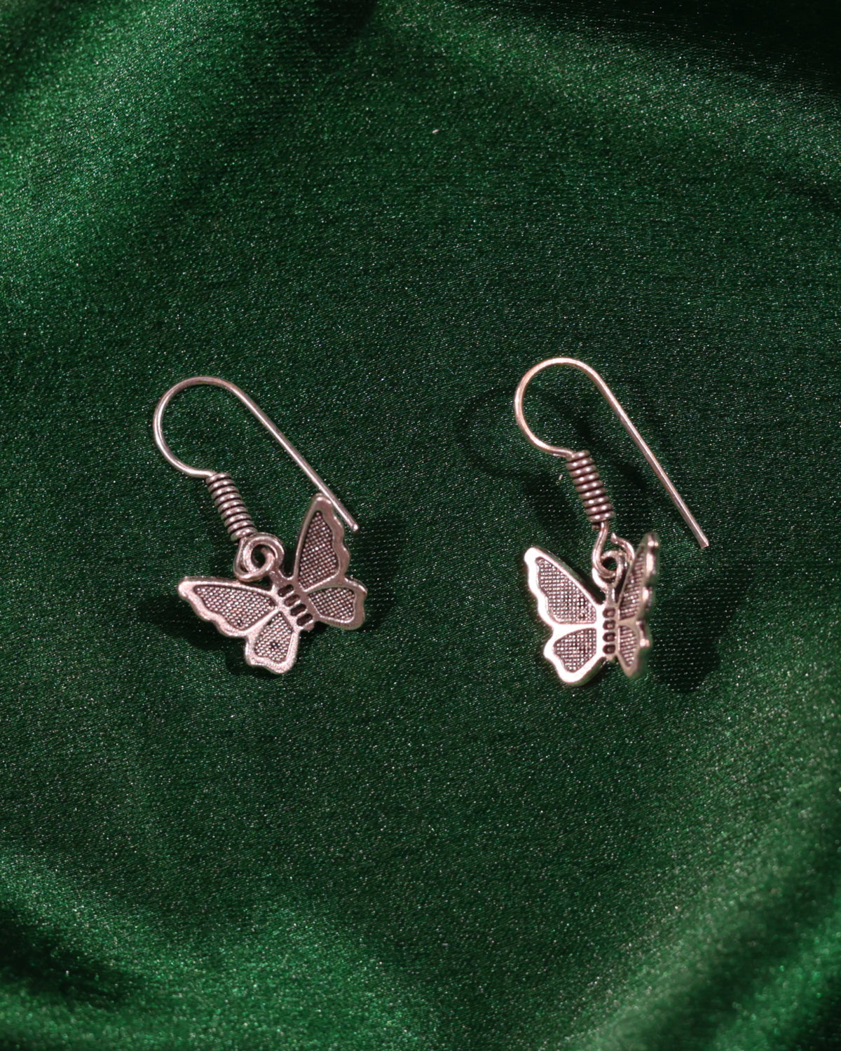 Open-Wing Butterfly Drop Earrings