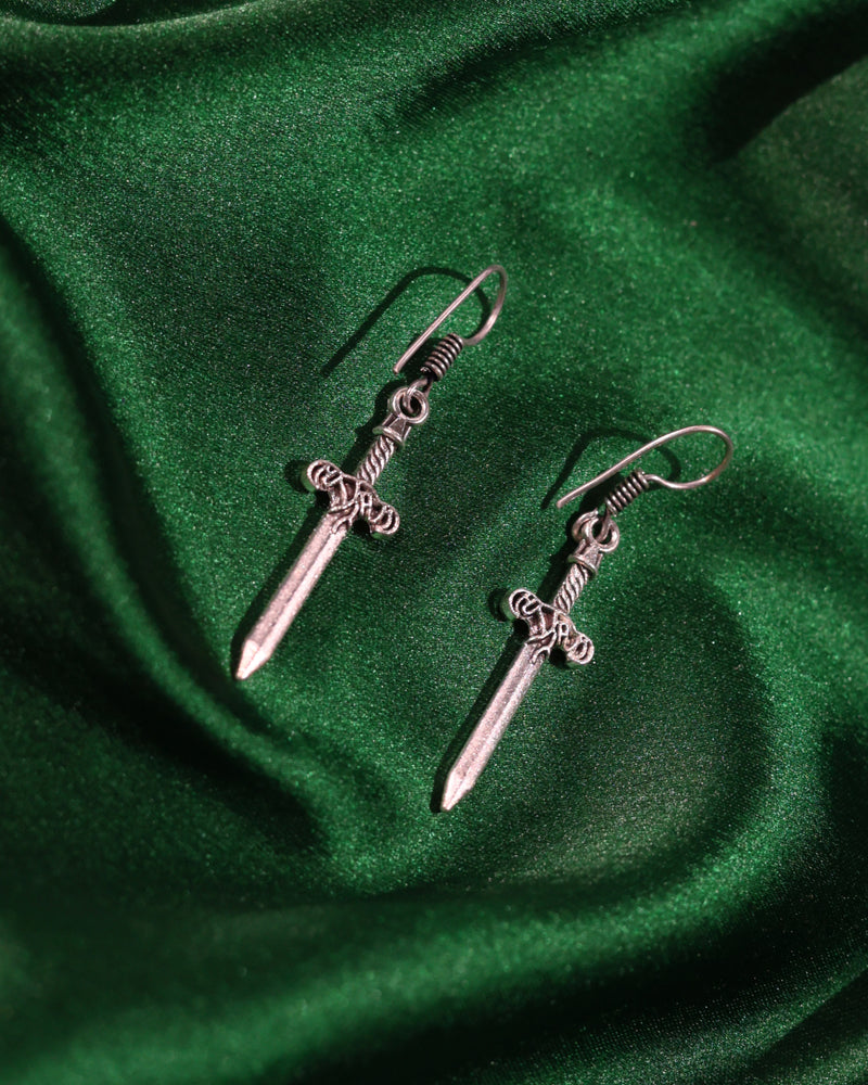 Sword Charm Drop Earrings