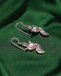 Silver Fox Motif Drop Earrings
