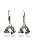Oxidised Silver Rainbow & Star Drop Earrings