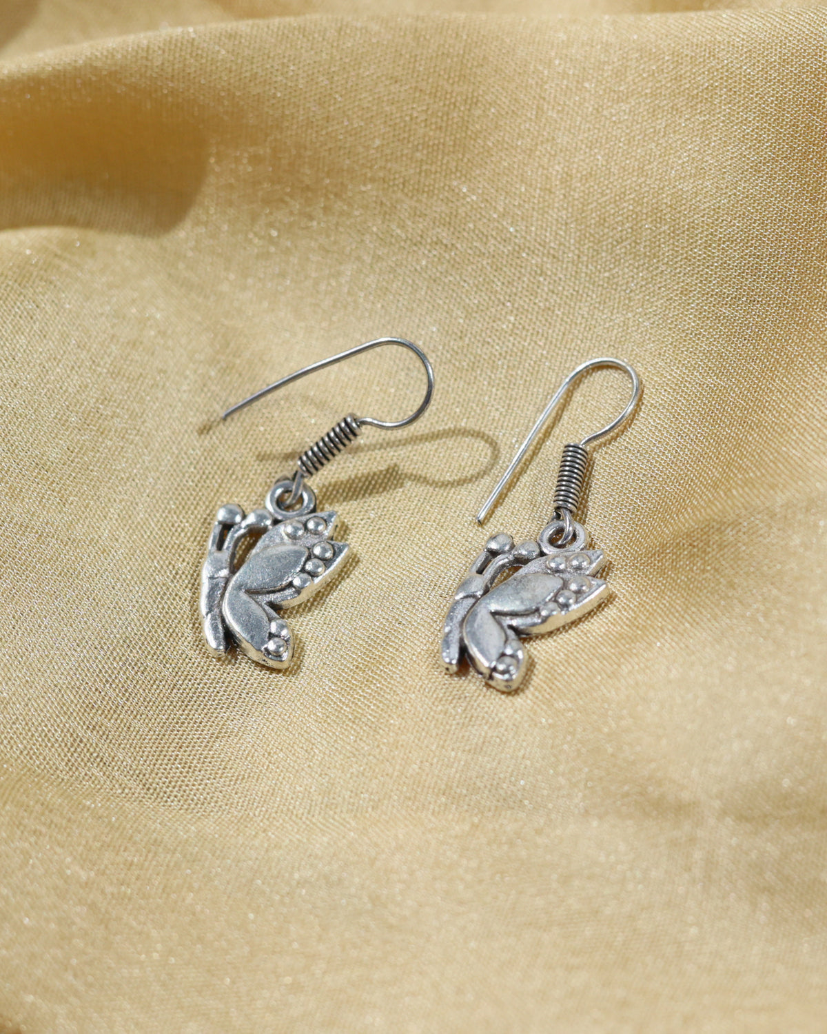 Vintage Bird Motif Drop Earrings