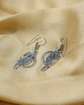 Oxidised Silver Bird Floral Drop Earrings