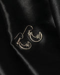 Crescent Moon Star Drop Earrings
