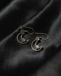 Crescent Moon Star Drop Earrings