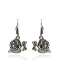 Oxidised Snail Drop Earrings