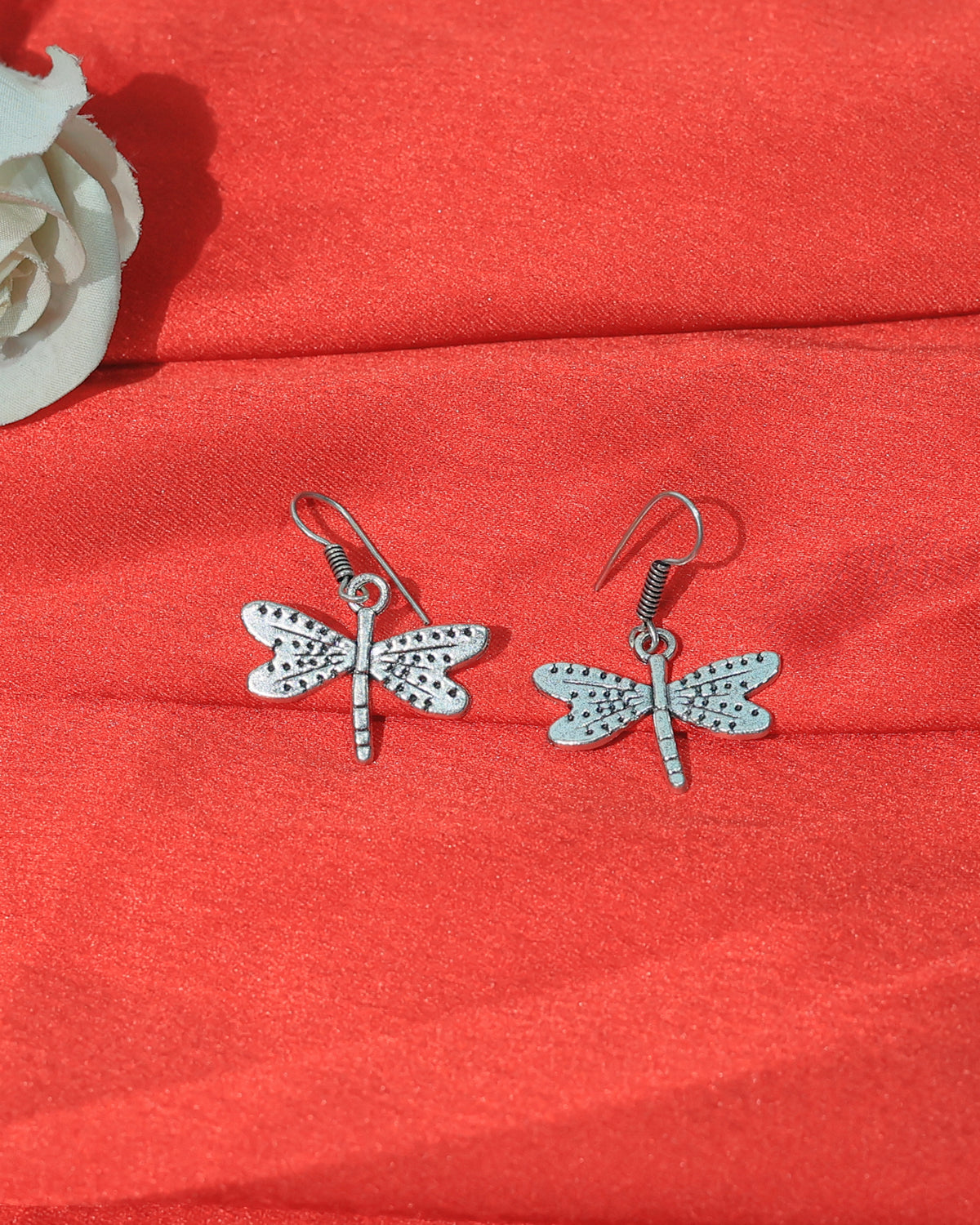 Detailed-Wing Butterfly Drop Earrings