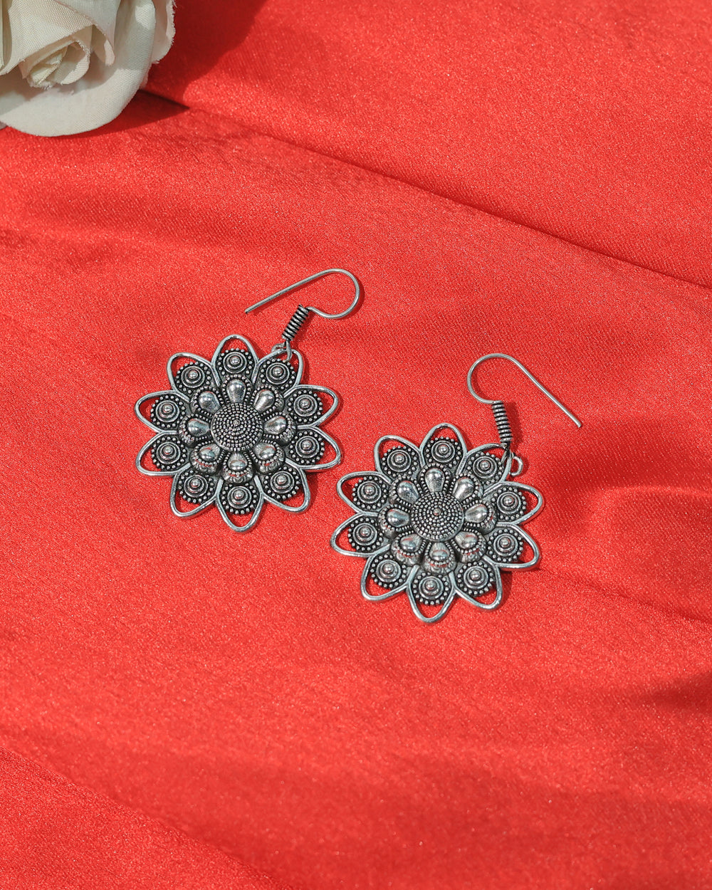 Floral Mandala Drop Earrings