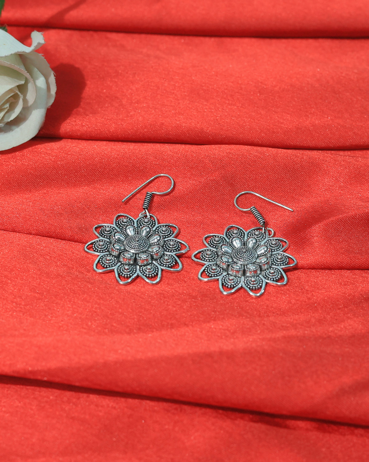 Floral Mandala Drop Earrings