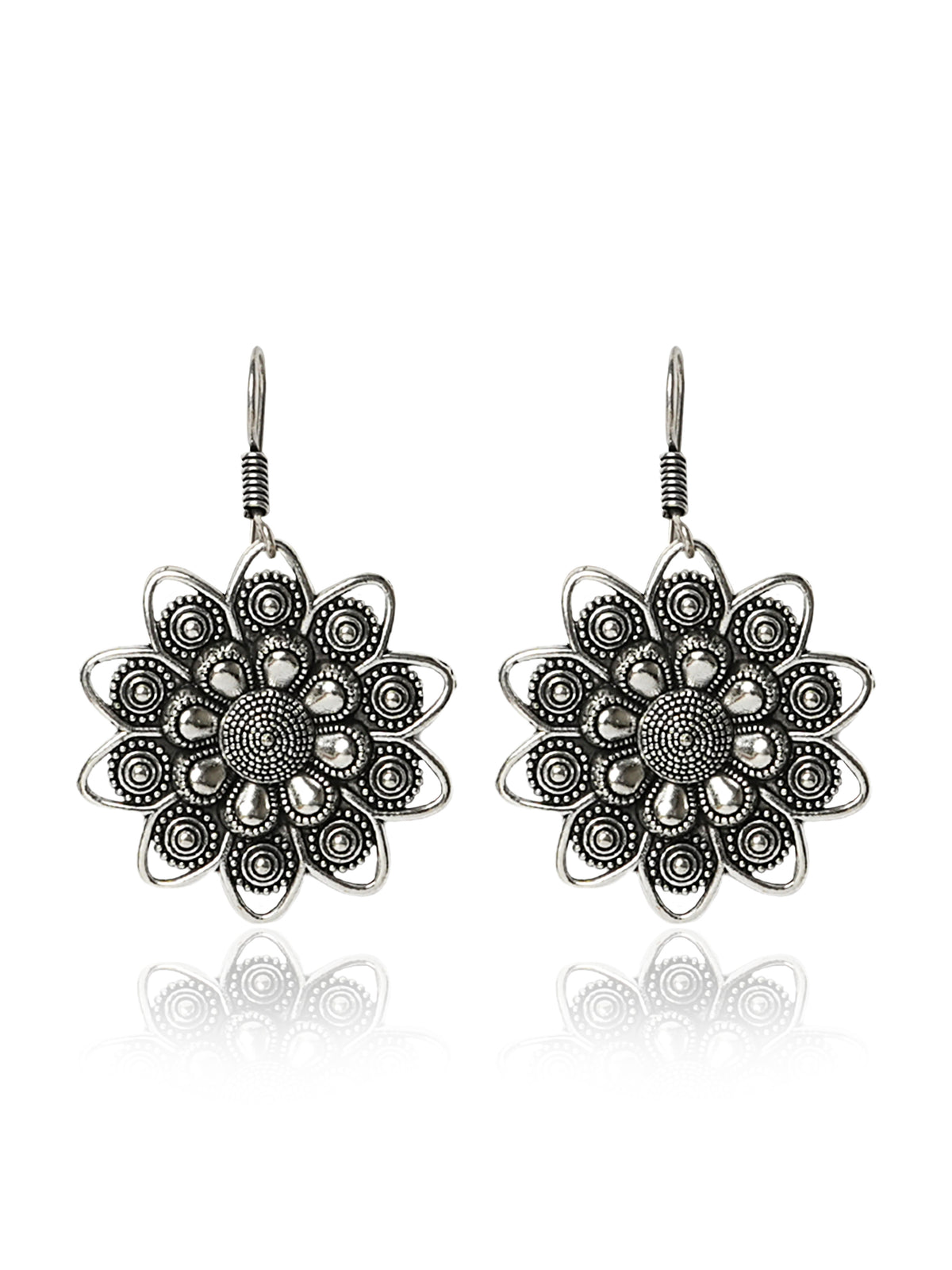 Floral Mandala Drop Earrings