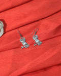 Oxidised Owl on Branch Drop Earrings