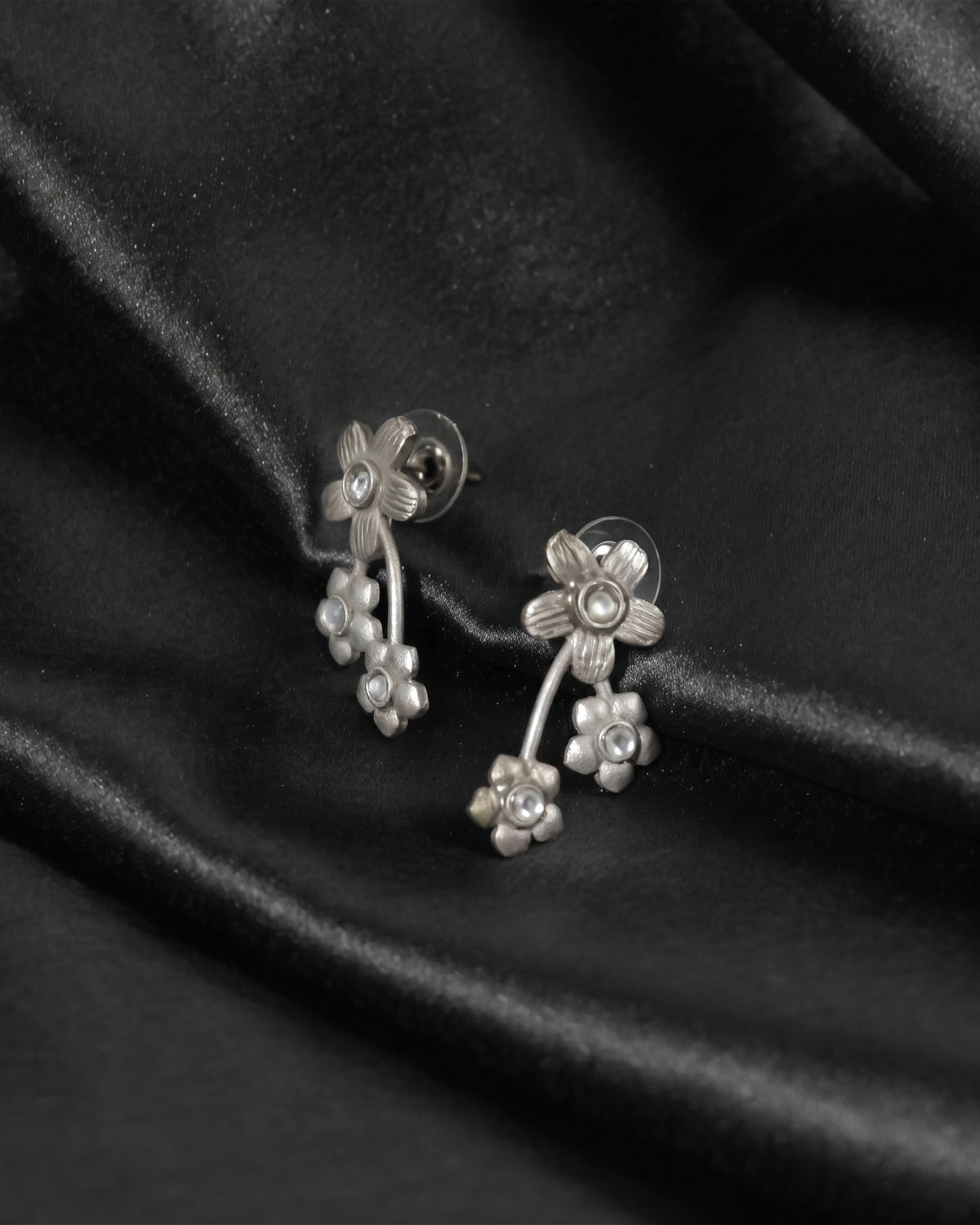 Floral Pearl Drop Earrings