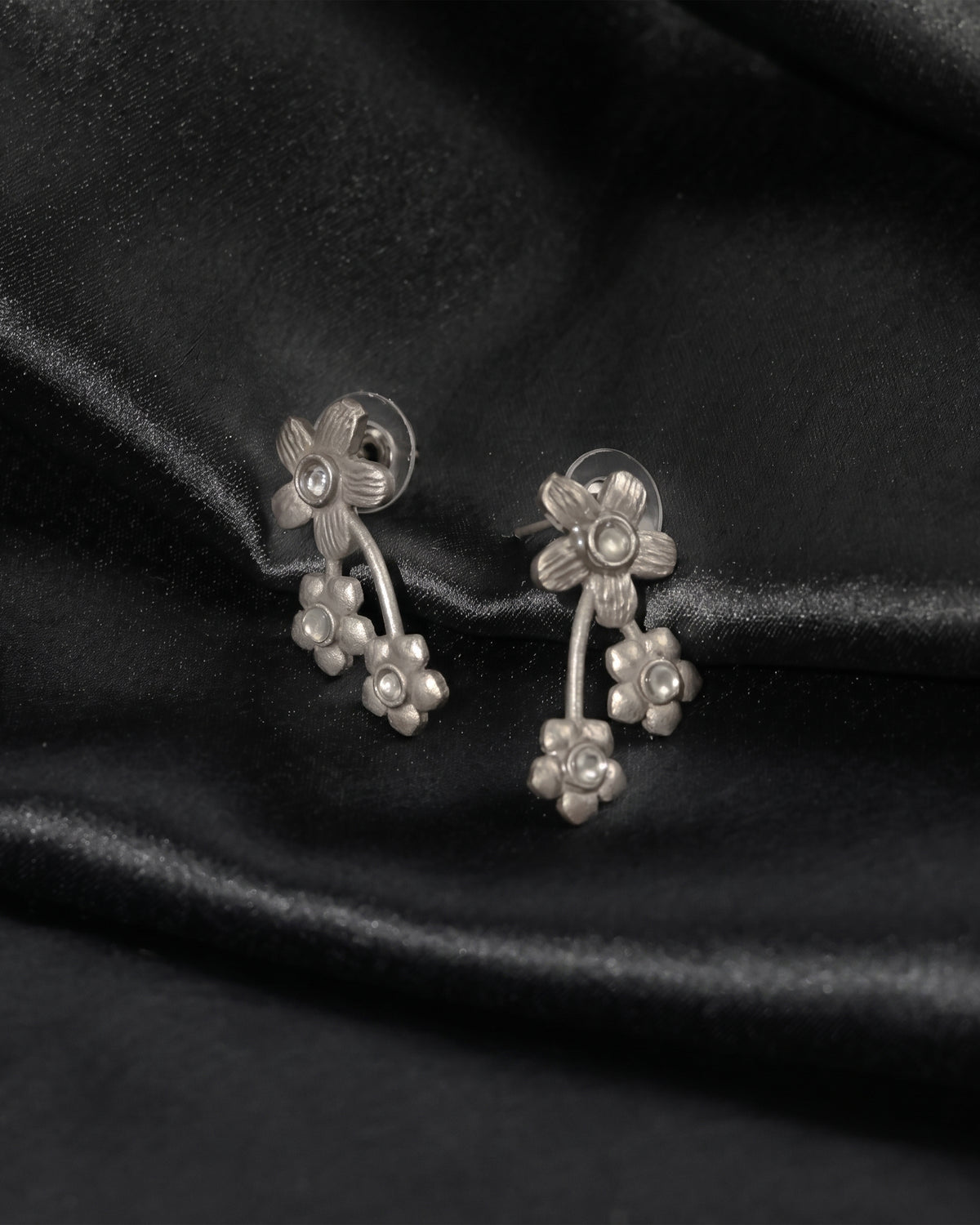 Floral Pearl Drop Earrings