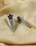 Black Floral Spike Stud Earrings