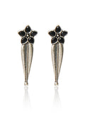 Black Floral Spike Stud Earrings