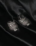 Oxidised Owl Drop Earrings