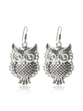 Oxidised Owl Drop Earrings
