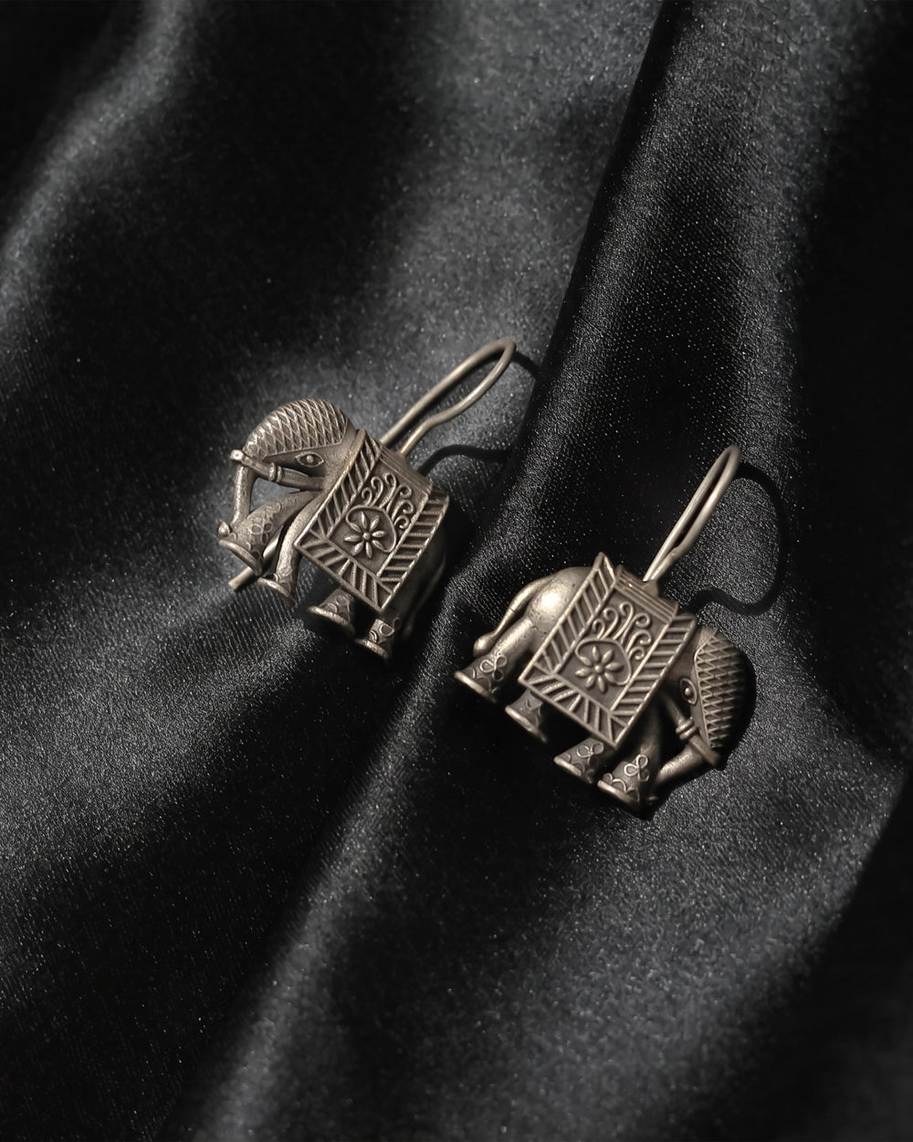 Geometric Temple Drop Earrings