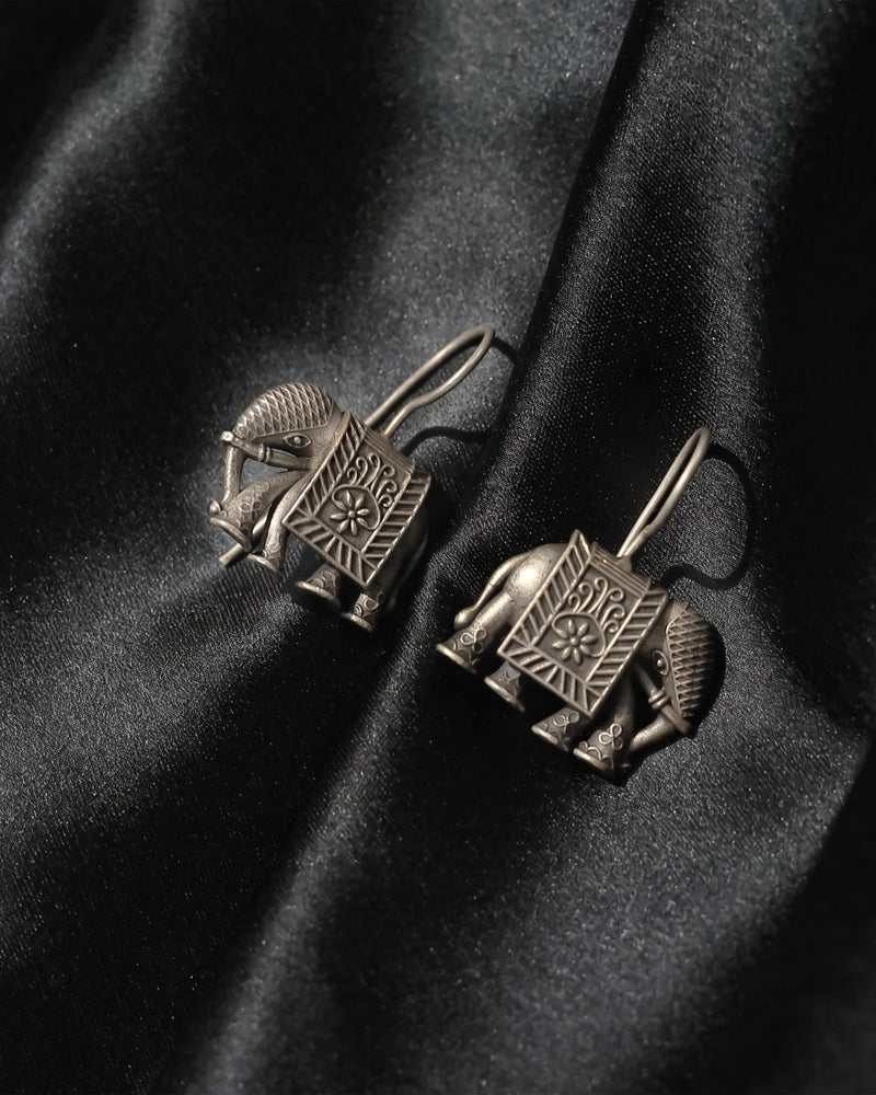 Geometric Temple Drop Earrings