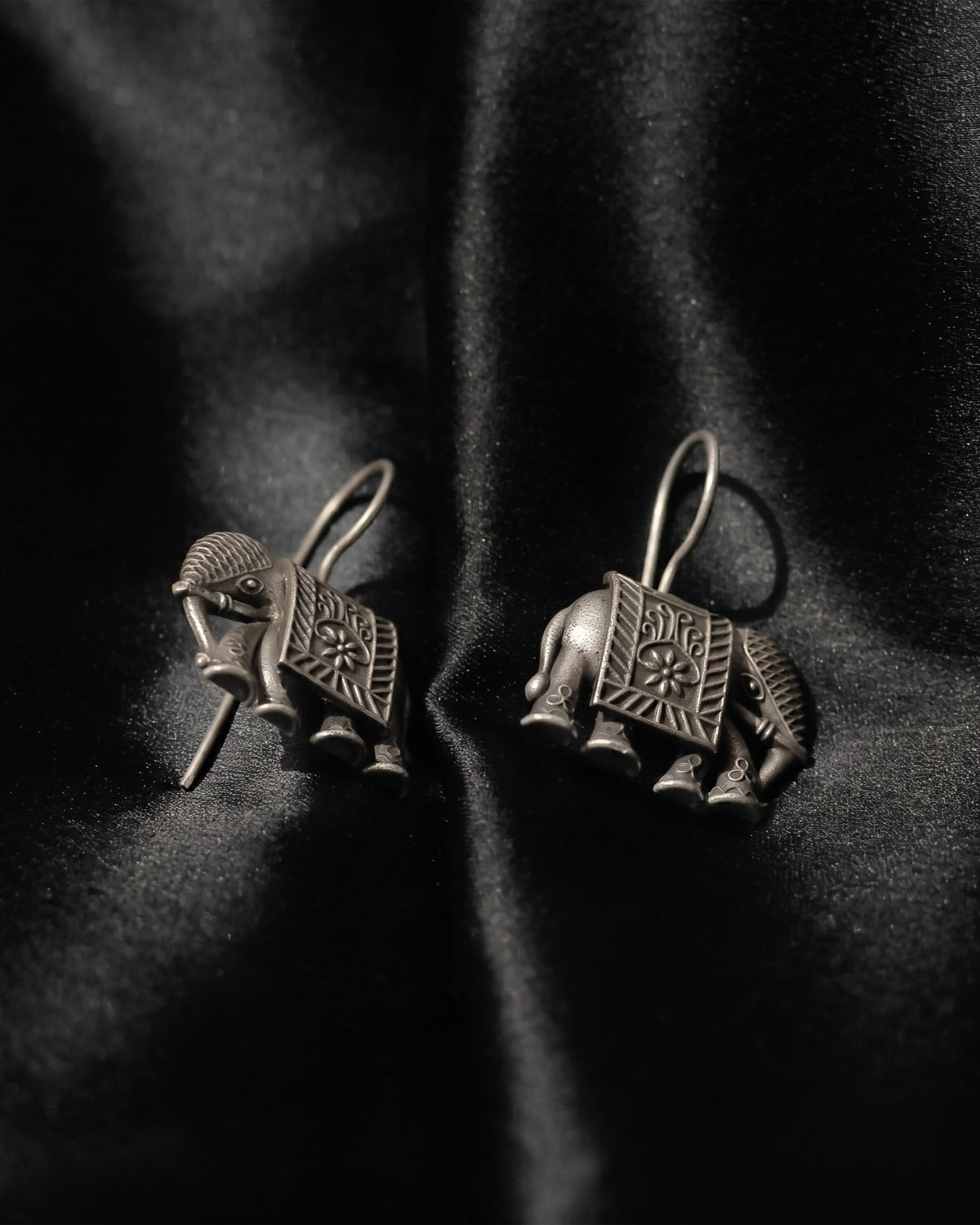 Geometric Temple Drop Earrings