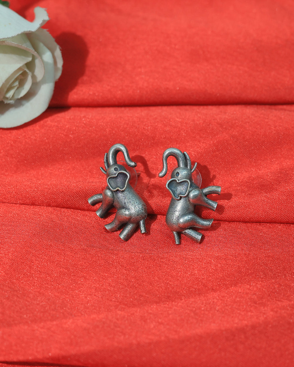 Elephant Motif Stud Earrings