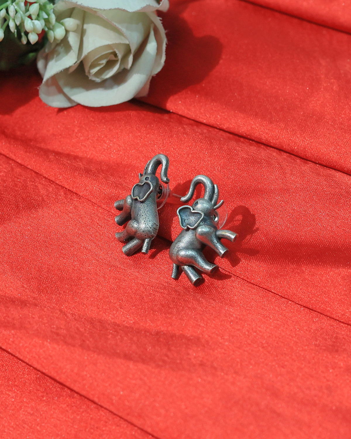Elephant Motif Stud Earrings