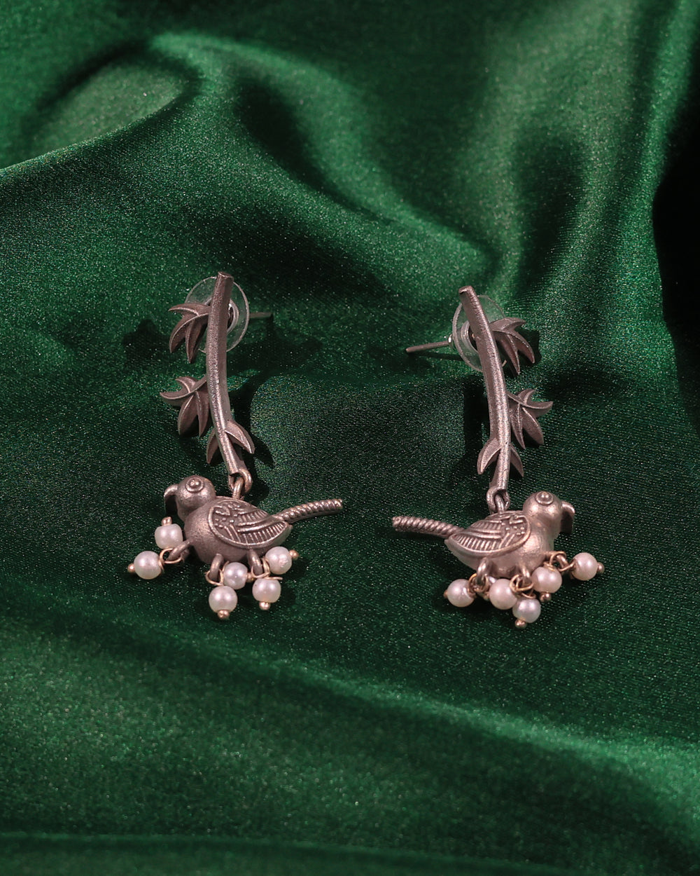 Peacock Floral Drop Earrings