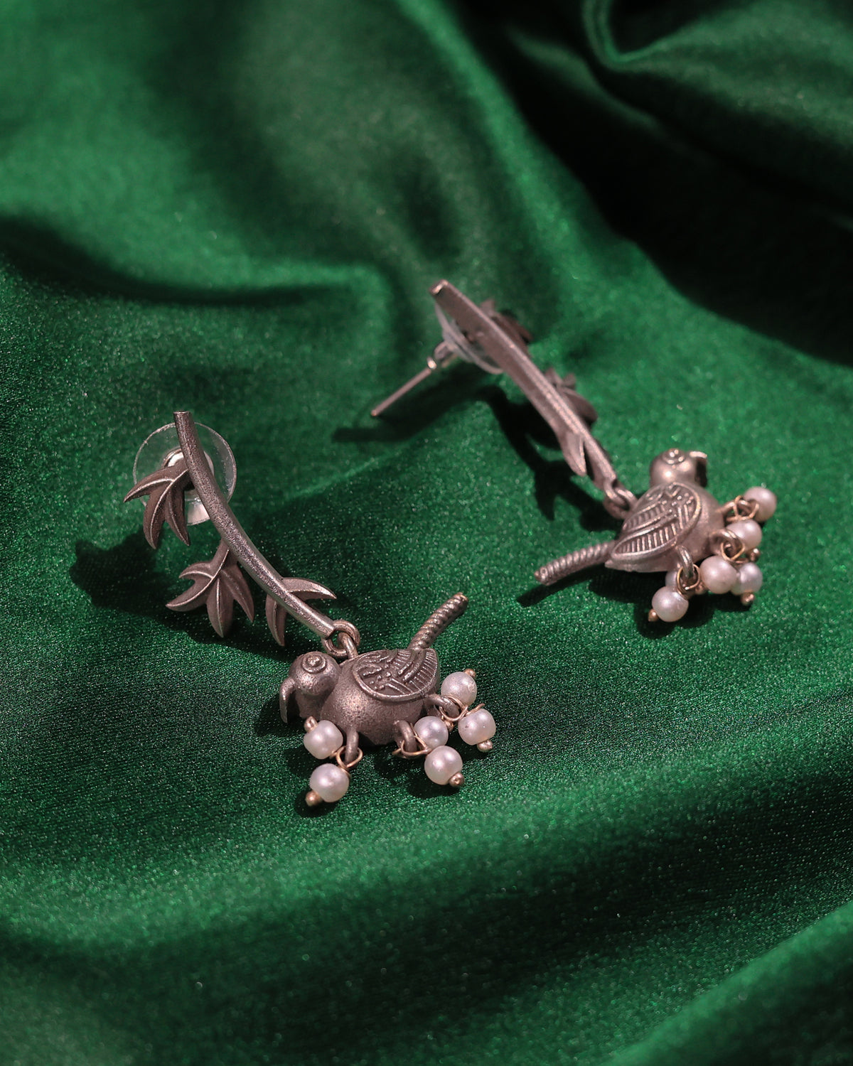 Peacock Floral Drop Earrings