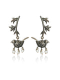 Peacock Floral Drop Earrings
