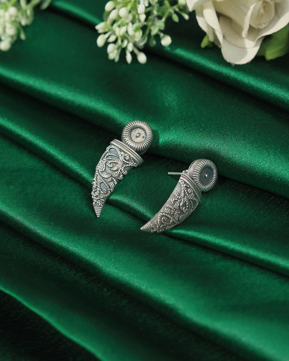 Oxidised Tribal Cone Stud Earrings