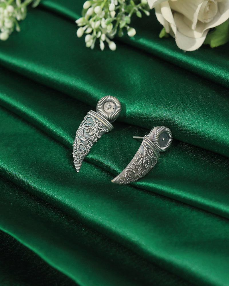 Oxidised Tribal Cone Stud Earrings