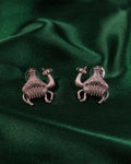 Oxidised Camel Stud Earrings