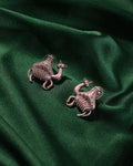 Oxidised Camel Stud Earrings