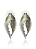 Oxidised Shell-Inspired Stud Earrings