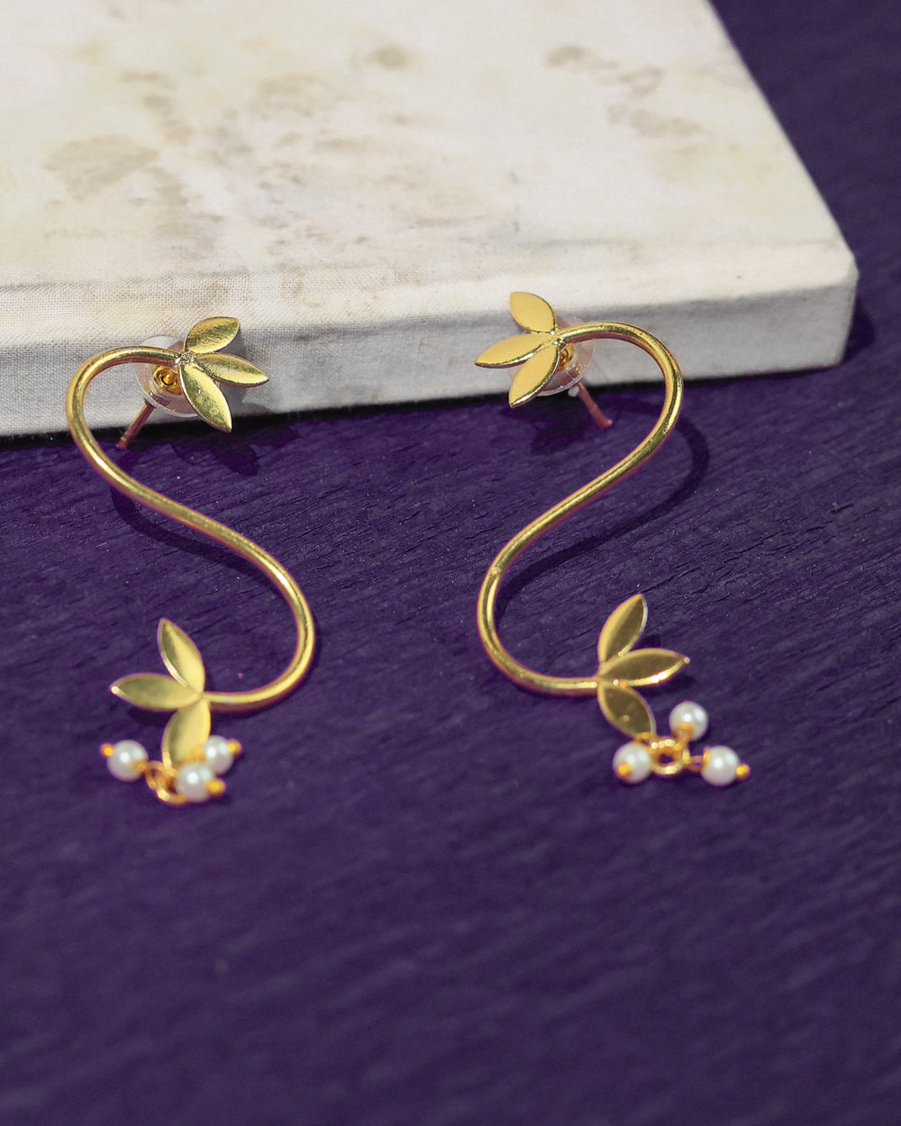Floral Leaf Vine  Earrings