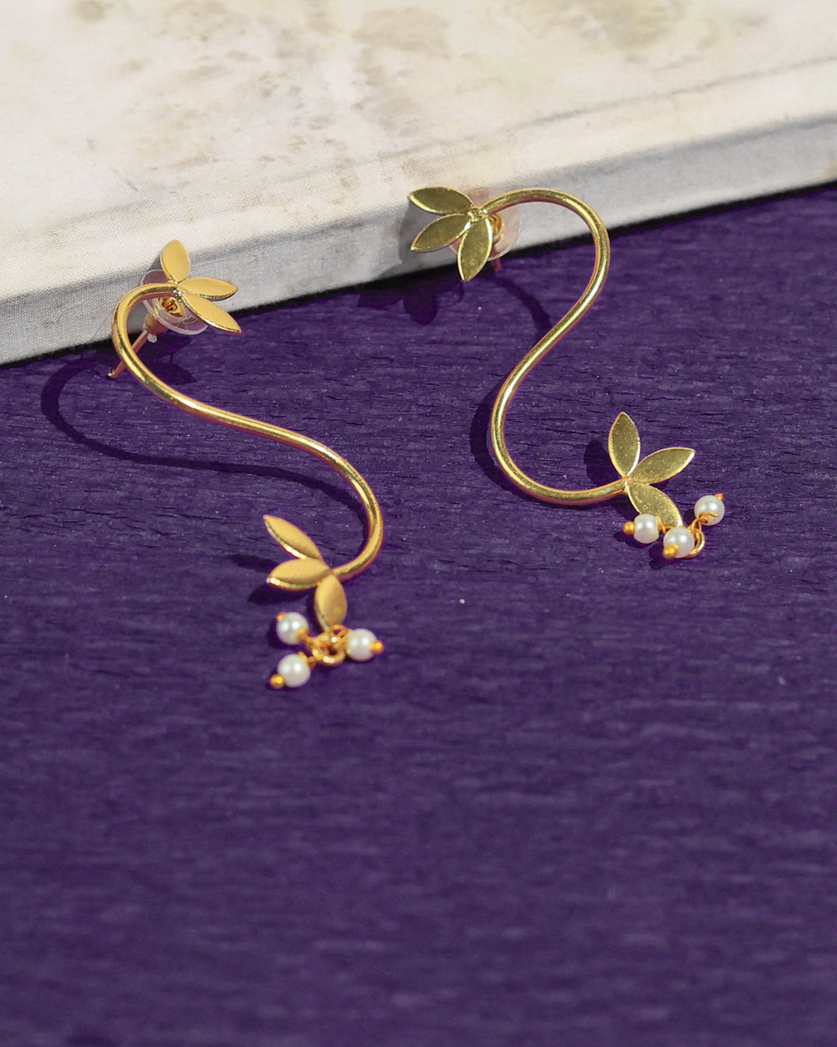Floral Leaf Vine  Earrings