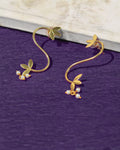 Floral Leaf Vine  Earrings