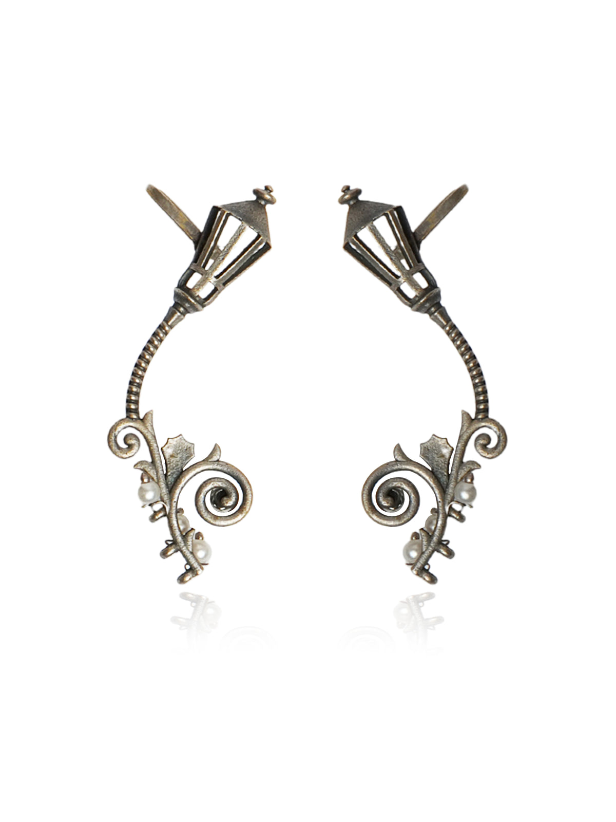 Lantern Motif Ear Cuff cum Stud Earrings