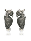 Peacock Paisley Stud with Ear Cuffs Earrings