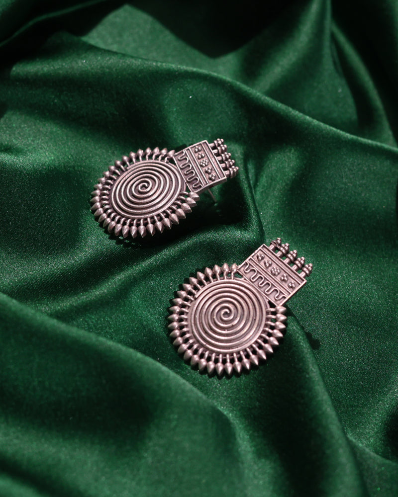 Spiral Sunburst Drop Earrings