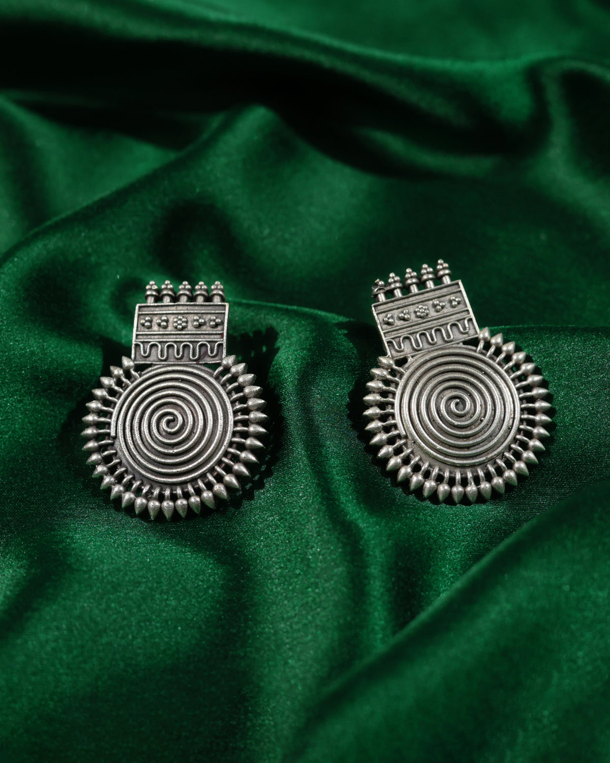 Spiral Sunburst Drop Earrings