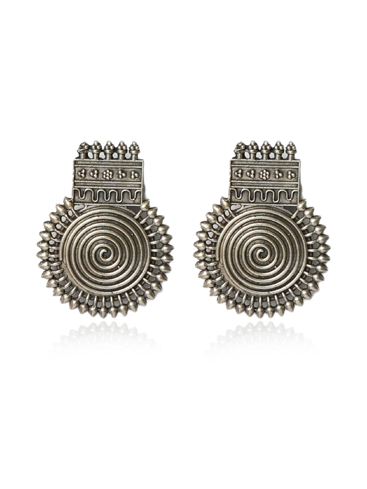 Spiral Sunburst Drop Earrings