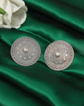 Ornate Mandala Disc Stud Earrings