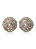 Ornate Mandala Disc Stud Earrings