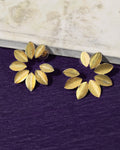 Golden Leaf Cluster Stud Earrings