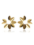 Golden Leaf Cluster Stud Earrings