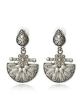 Floral Half Moon Drop Earrings
