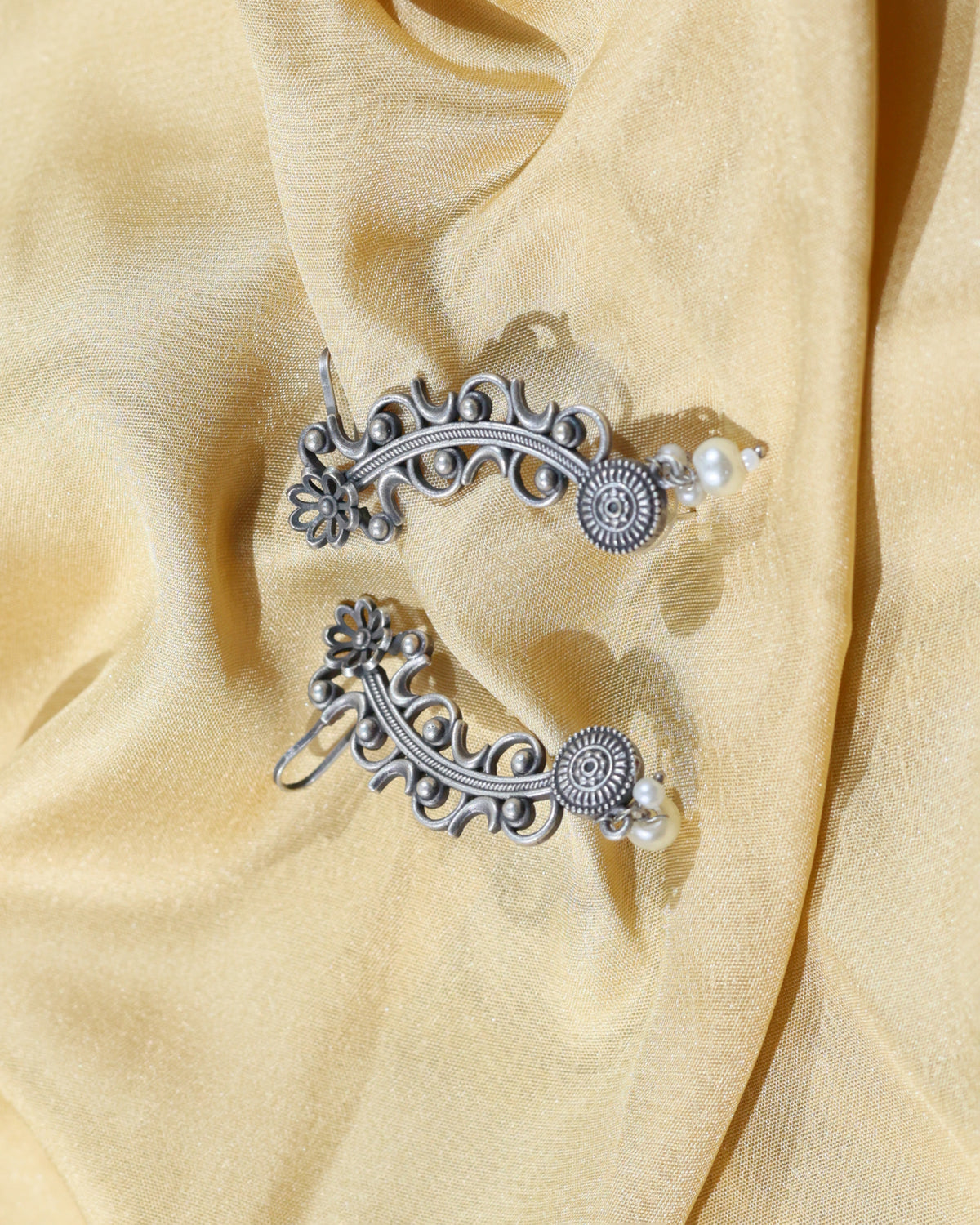 Floral Filigree Ear Cuff Earrings