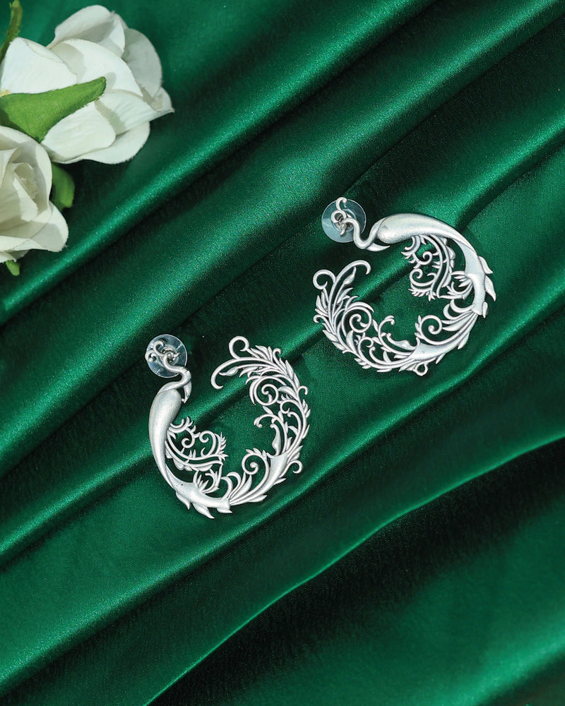 Peacock Filigree Stud Earrings