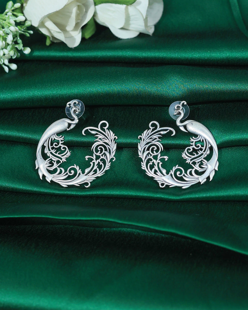 Peacock Filigree Stud Earrings